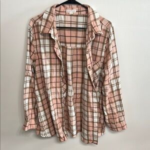 Ultra Flirt Pink and Brown Plaid Top